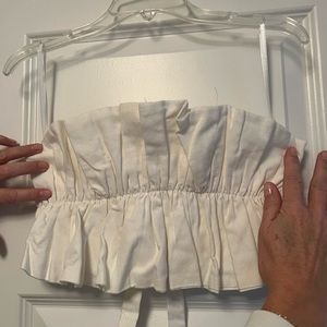 Saints and Secrets crop ruffle top